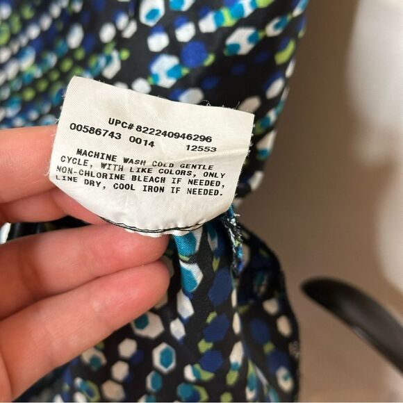 Y2K IZ Byer California Black Blue Multicolor Polka Dot Milkmaid Blouse Mermaid - Picture 8 of 8